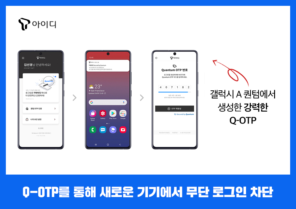 갤럭시A퀀텀, 양자보안, T아이디, SK페이, 이니셜