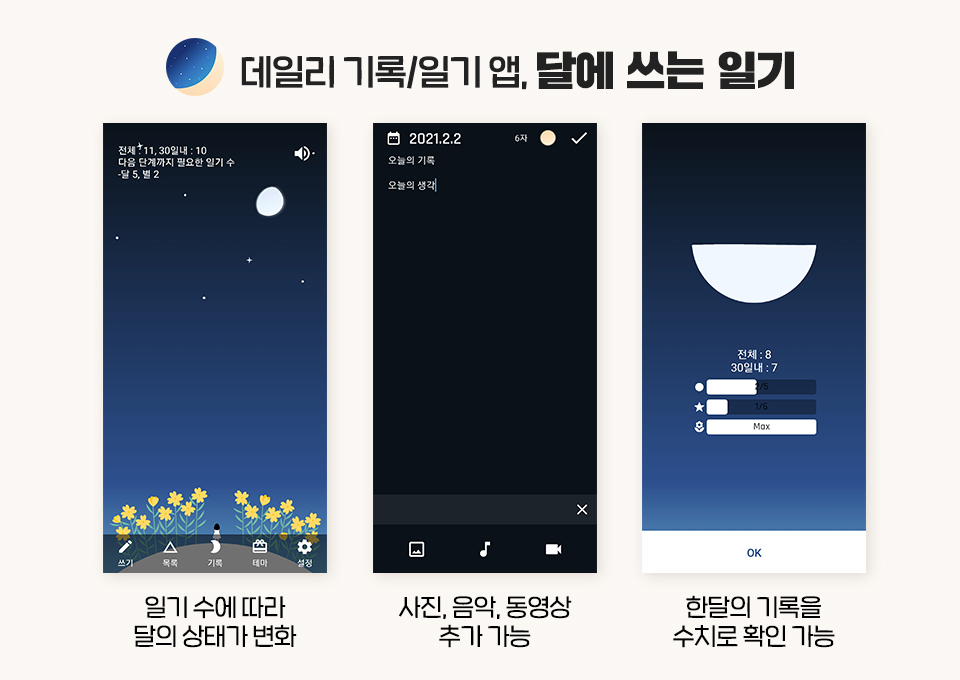 일기앱, 달에쓰는일기