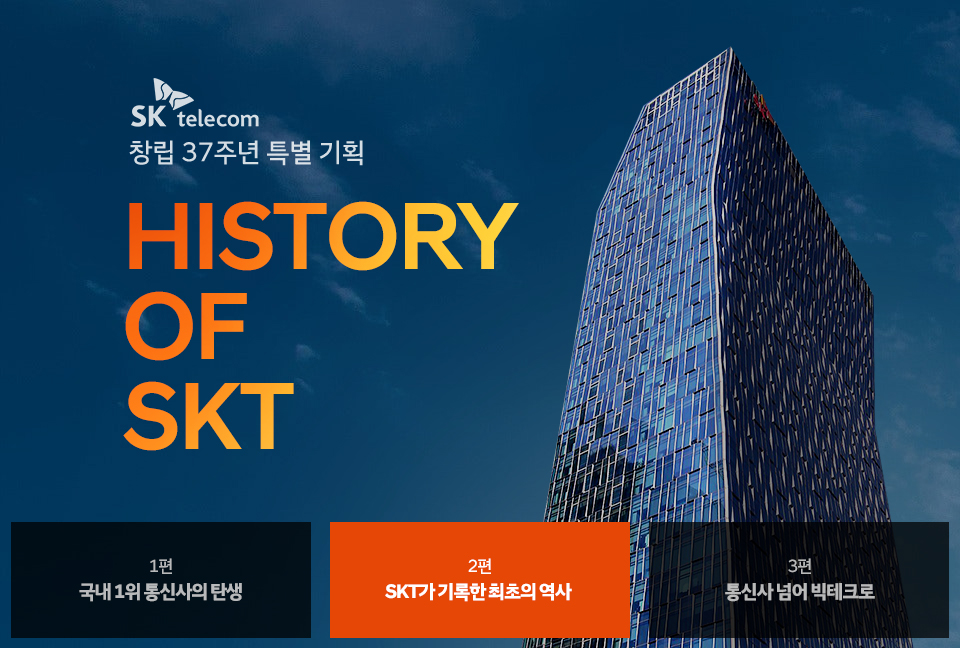 SKT, SK텔레콤, 창립37주년, SKT 창사 37주년, 이동통신사업 역사, SKT 이동통신사업, 한국이동통신서비스, 선경텔레콤, 대한텔레콤