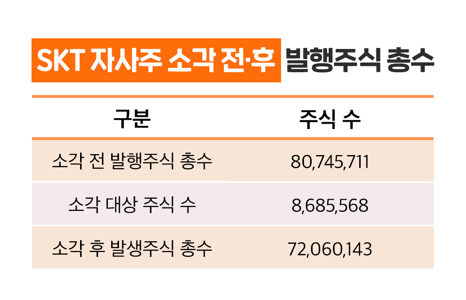 자사주 소각,  SKT주식, SKT자사주, SKT주주가치, 인적분할