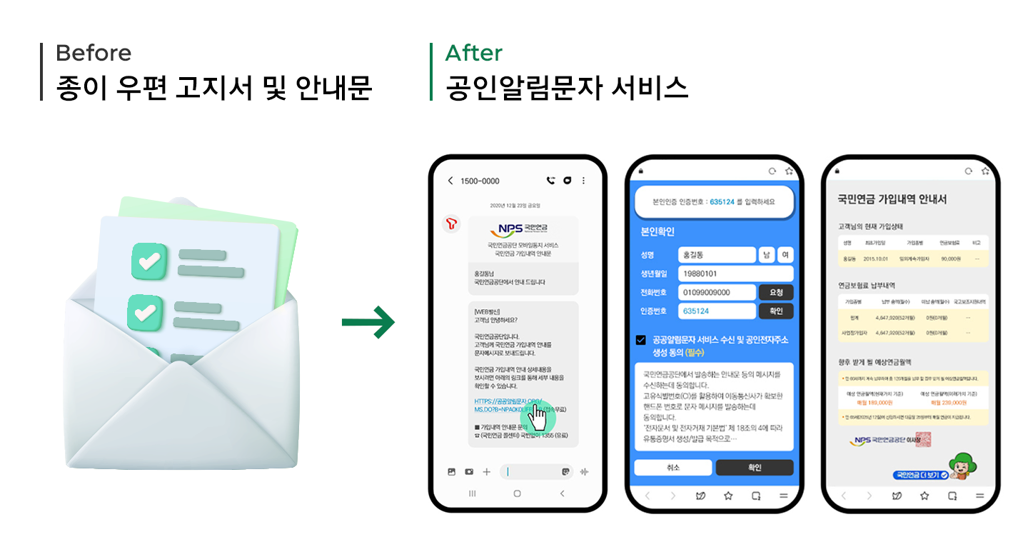 ESG, 숫자로_보는_ESG, 모바일 전자증명서, 온라인 배당조회 서비스, 모바일 영수증, 공인알림문자 서비스