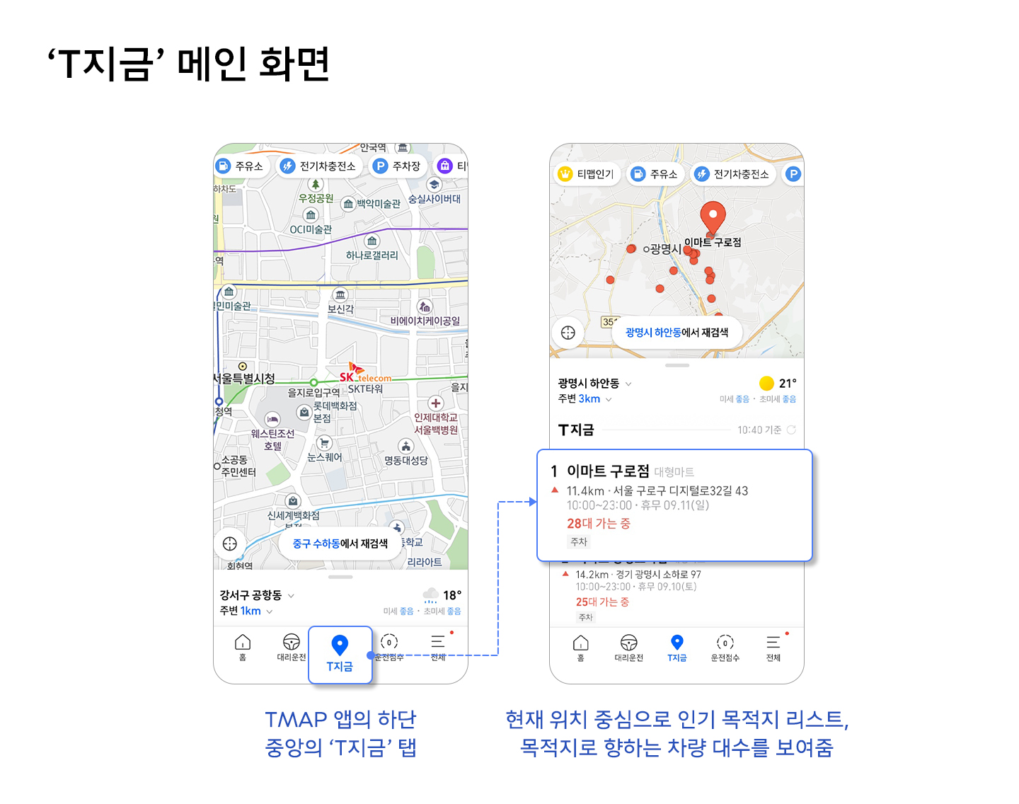 TMAP, T맵, T지금, 내비게이션, 실시간 인기 장소, 핫플레이스, 추석, 추석 연휴,나들이, 소개합니다