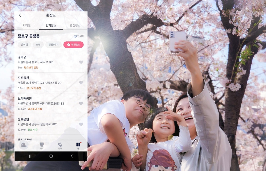 벚꽃놀이 가세요 SKT 에이닷에 물어보세요