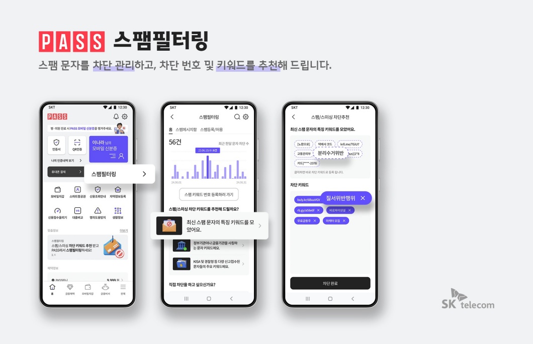 SKT PASS 패스 T스팸필터링과 결합해 안전한 고객 통신 생활 이끈다