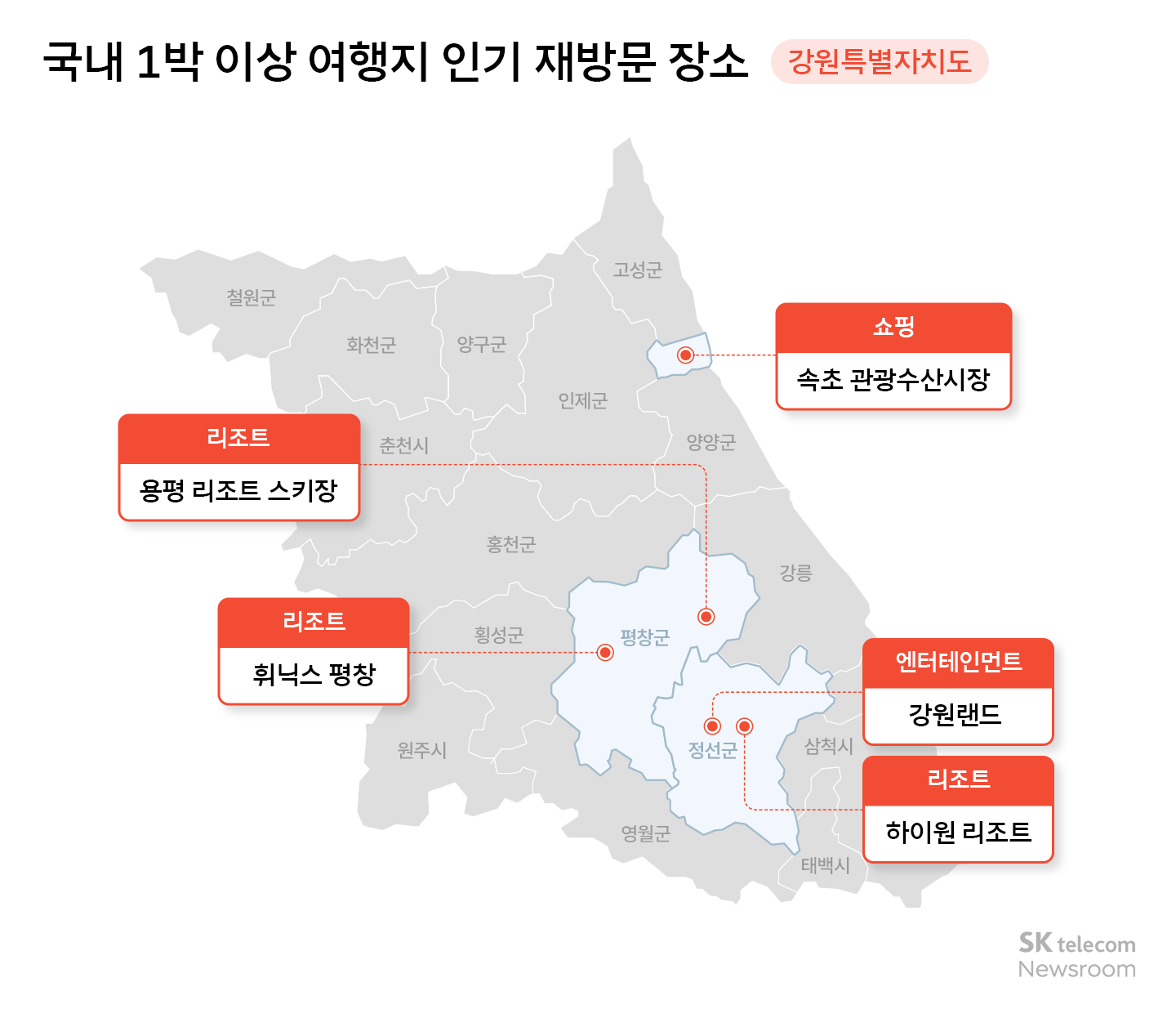 리트머스로 분석하는 국내 여행 트렌드 인기 지역 1위 강원도 2위는 어디