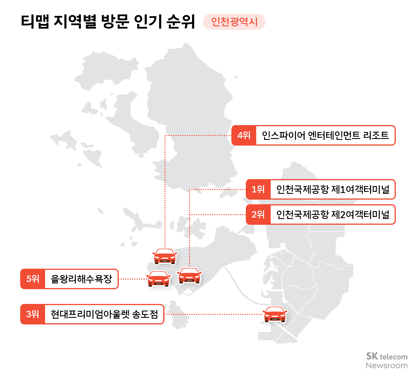 22.2억 회 티맵 검색 데이터로 보는 올해 핫플레이스는?
