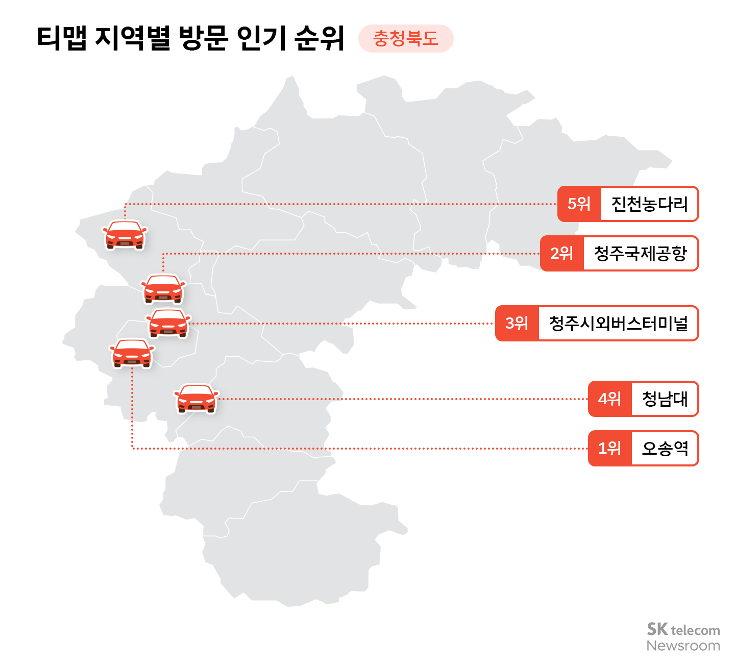 22.2억 회 티맵 검색 데이터로 보는 올해 핫플레이스는?