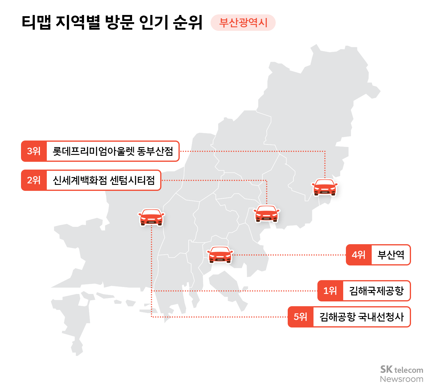 22.2억 회 티맵 검색 데이터로 보는 올해 핫플레이스는?