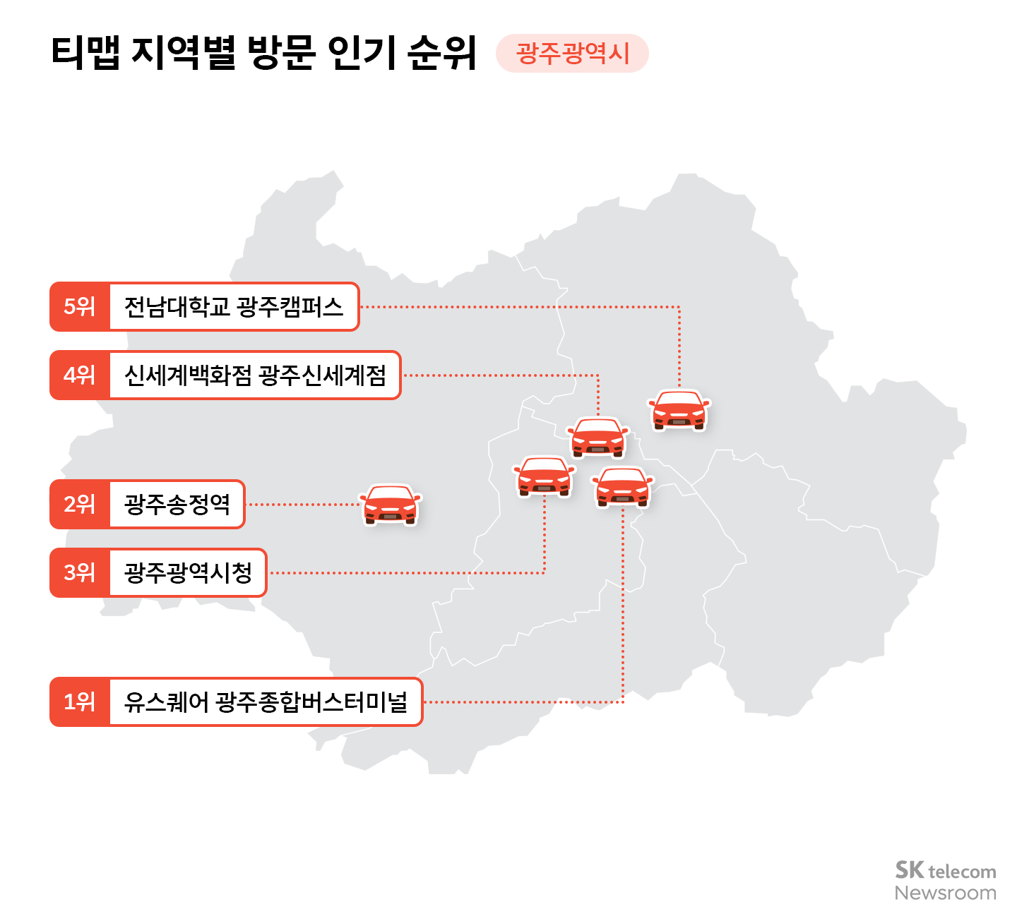 22.2억 회 티맵 검색 데이터로 보는 올해 핫플레이스는?