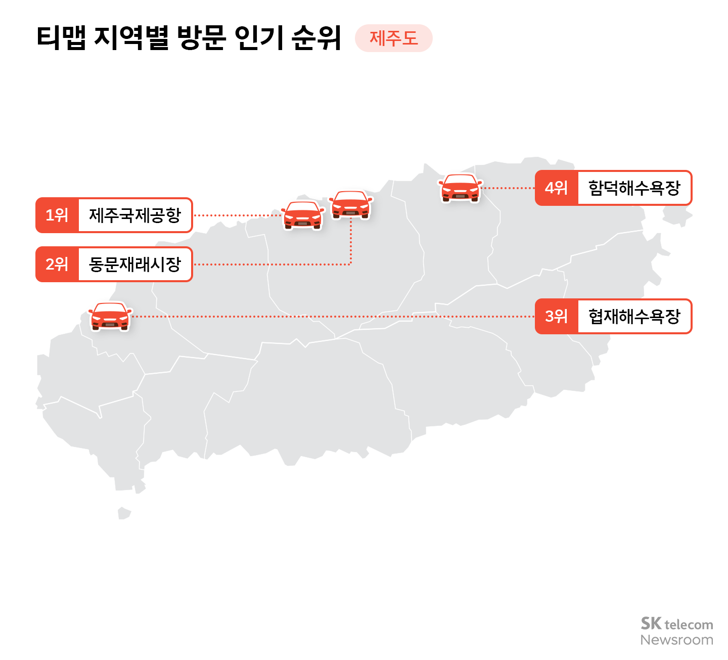 22.2억 회 티맵 검색 데이터로 보는 올해 핫플레이스는?