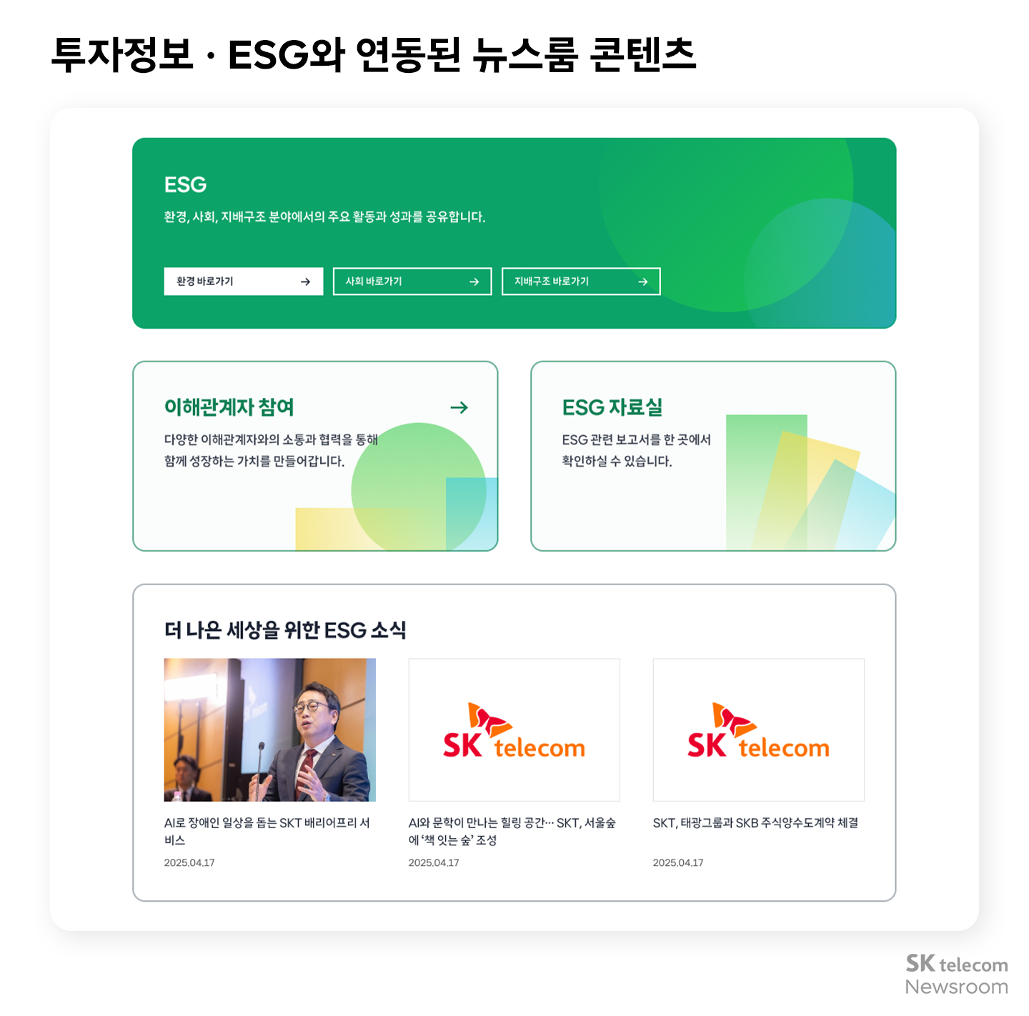 SKT 홈페이지 리뉴얼 고객 중심 UX로 새 단장