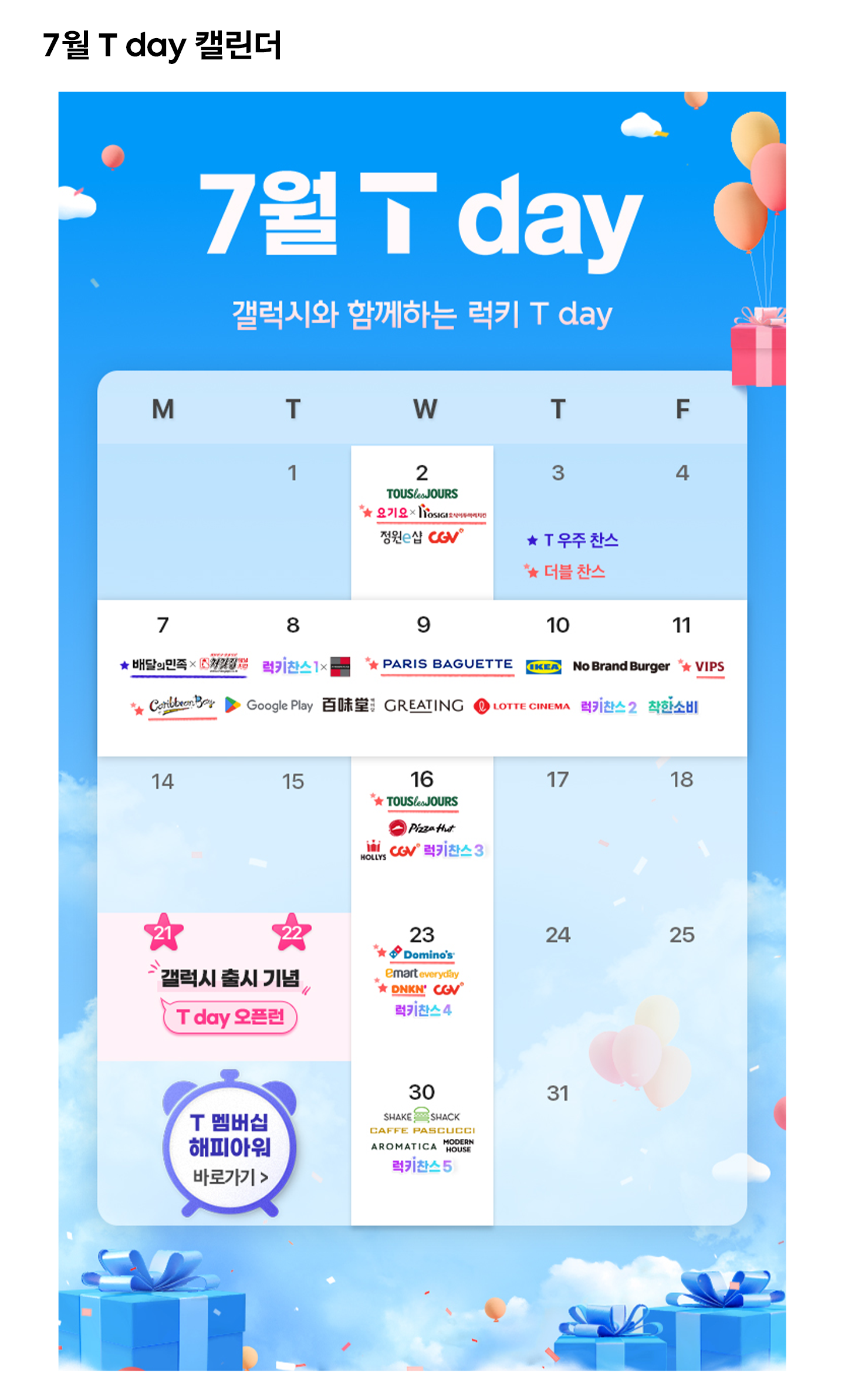 SKT 7월 T 멤버십 혜택 강화 일상부터 휴가까지 알뜰하게