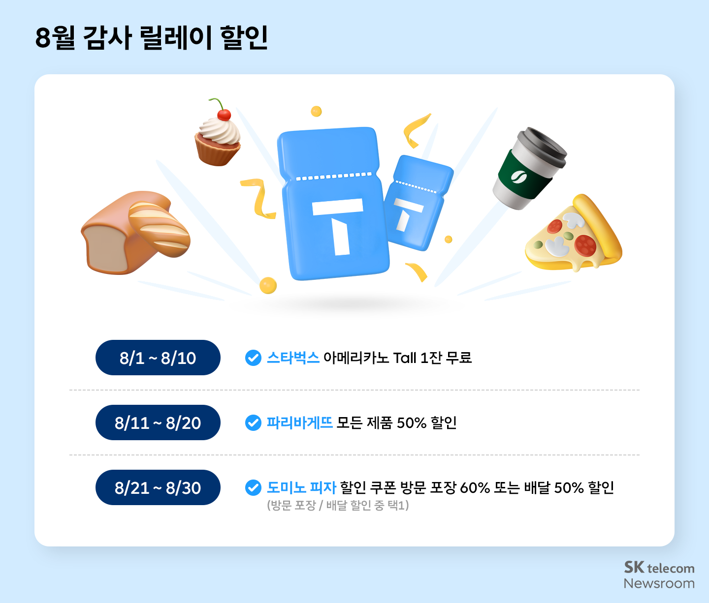 T 멤버십 고객이라면 꼭 챙겨야 할 8월 혜택 한눈에 보기