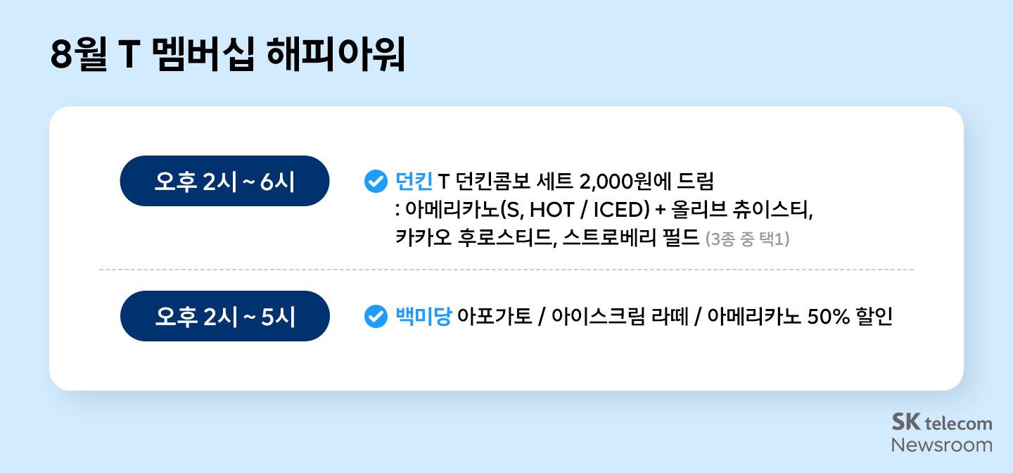 T 멤버십 고객이라면 꼭 챙겨야 할 8월 혜택 한눈에 보기