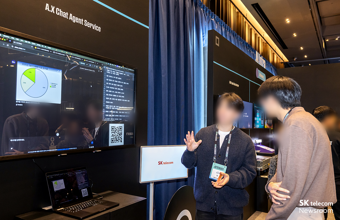SKT의 A.X 를 기반으로 한 차세대 챗 에이전트 서비스 시연 모습. 