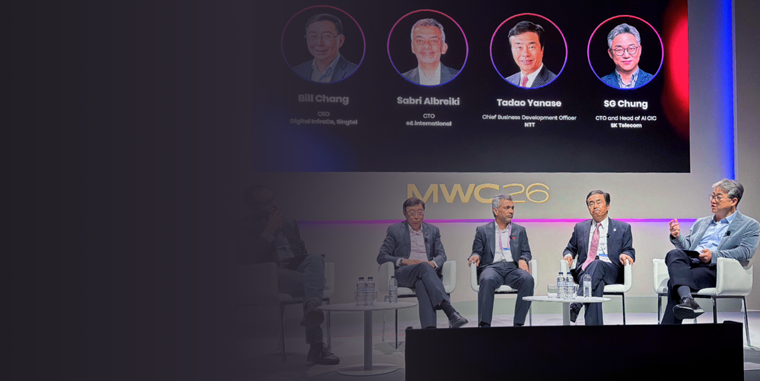 [여기는 MWC26] “AI 인프라 설계자로의 진화”… 싱텔 빌 창 Digital InfraCo CEO · SKT 정석근 AI CIC장 인터뷰(영상)<br />

