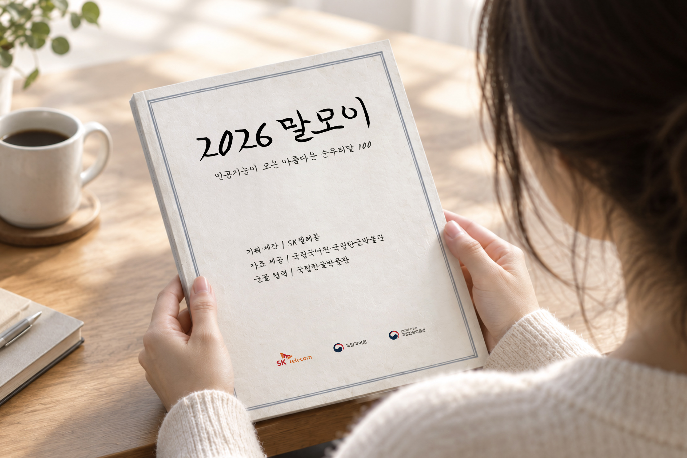 모델이AI 파운데이션 모델 'A.X K2'가 고른 순우리말 100개를 담은 책자 '2026 말모이'를 소개하고 있는 모습.